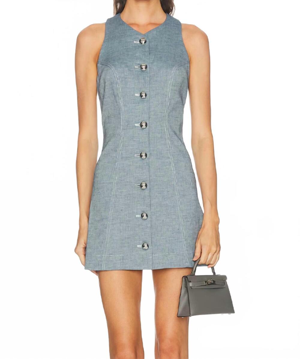 NEW MATTHEW BRUCH vest mini dress in denim